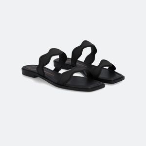 Dolce Vita Black Wave-strap Slide Sandals